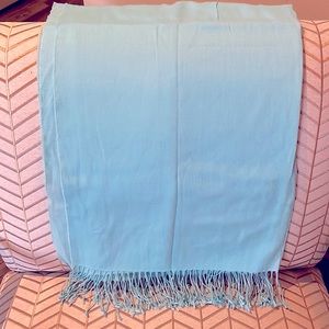 Pashmina scarf, aqua, solid color